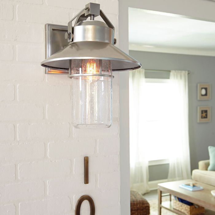 Boynton 1 Light Large Wall Lantern - Painted Brushed Steel