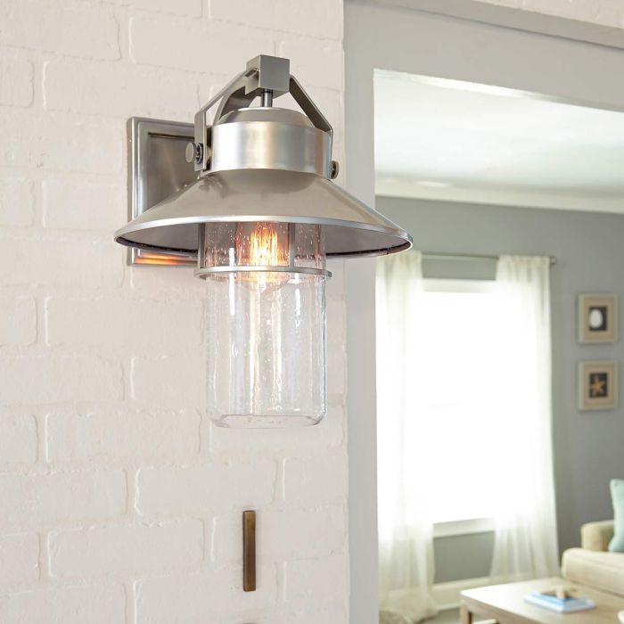 Boynton 1 Light Small Wall Lantern - Painted Brushed Steel
