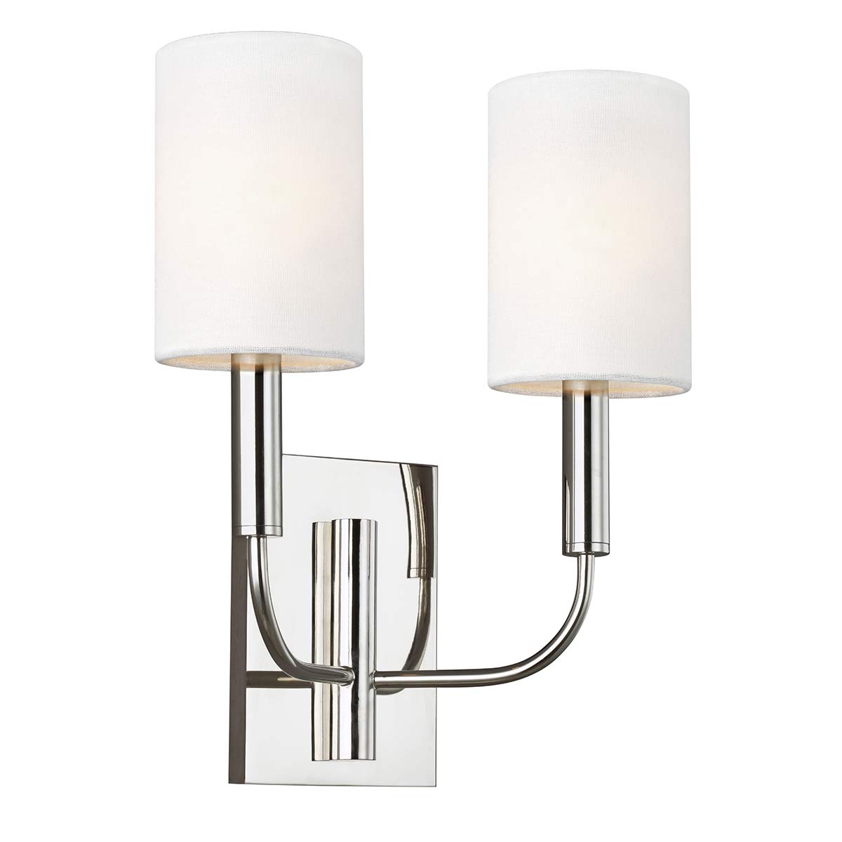 Brianna 2 Light Wall Light – Polished Nickel