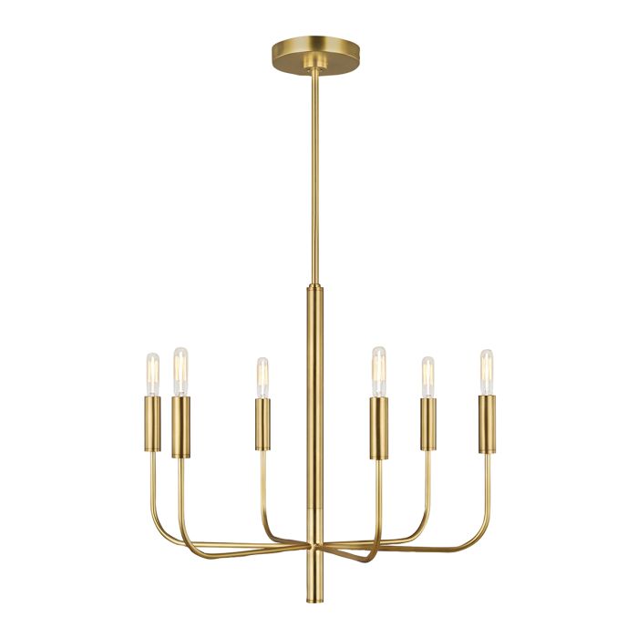 Brianna 6 lt Chandelier - Burnished Brass