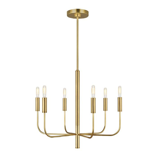 Brianna 6 lt Chandelier - Burnished Brass