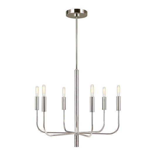 Brianna 6 lt Chandelier - Polished Nickel