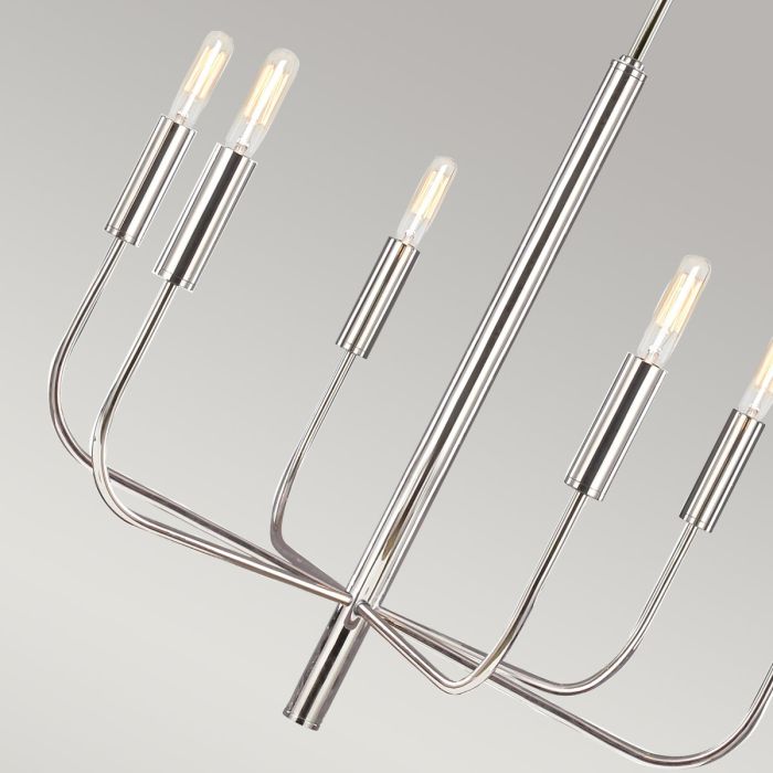Brianna 6 lt Chandelier - Polished Nickel