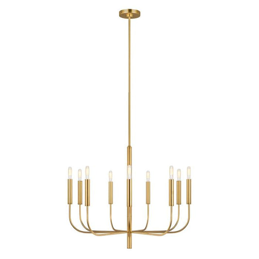 Brianna 9 Light Chandelier - Burnished Brass