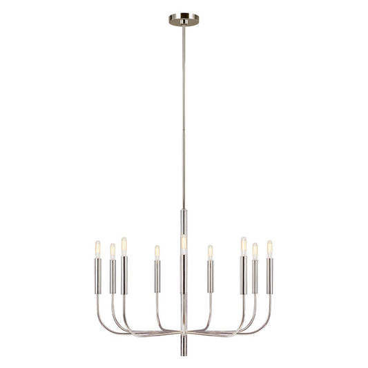 Brianna 9 Light Chandelier – Polished Nickel