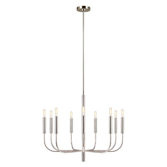 Brianna 9 Light Chandelier - Polished Nickel