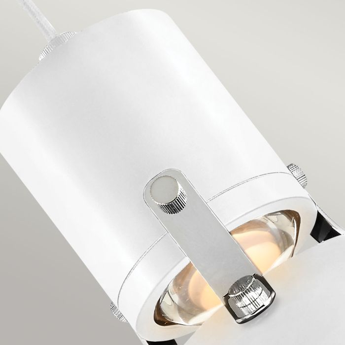 Brynne 1 Light Medium LED Pendant - Polished Nickel - Flat White / Chrome