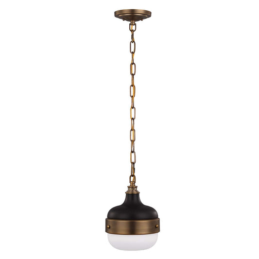 Cadence 1 Light Mini Pendant – Dark Antique Brass/Matte Black