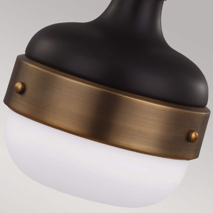 Cadence 1 Light Mini Pendant - Dark Antique Brass / Matte Black