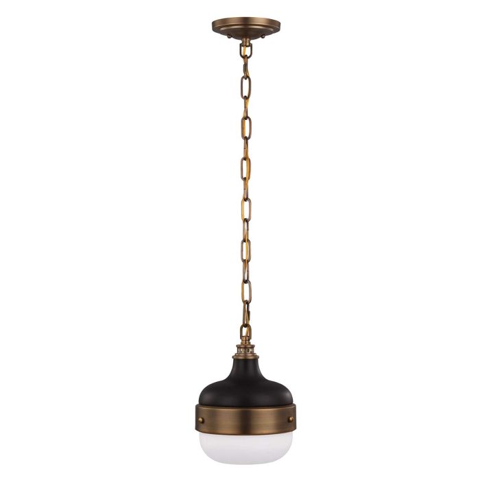 Cadence 1 Light Mini Pendant - Dark Antique Brass / Matte Black