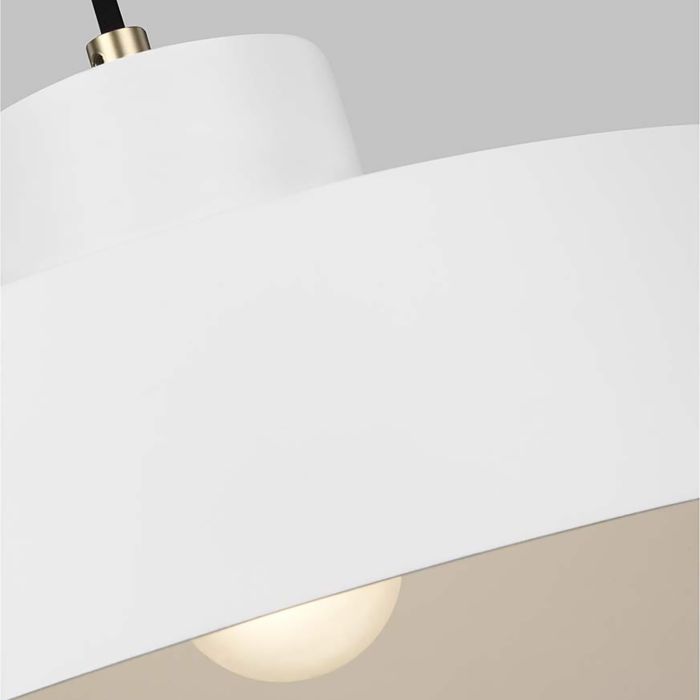 Candor 1 Light Pendant - Matte White and Brass