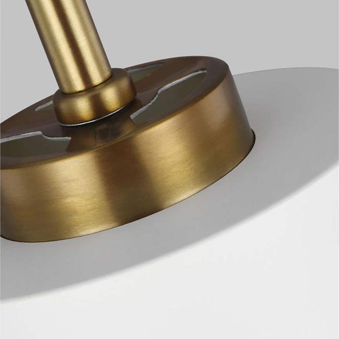 Carter 1 Light Pendant - Matte White with Brass accents