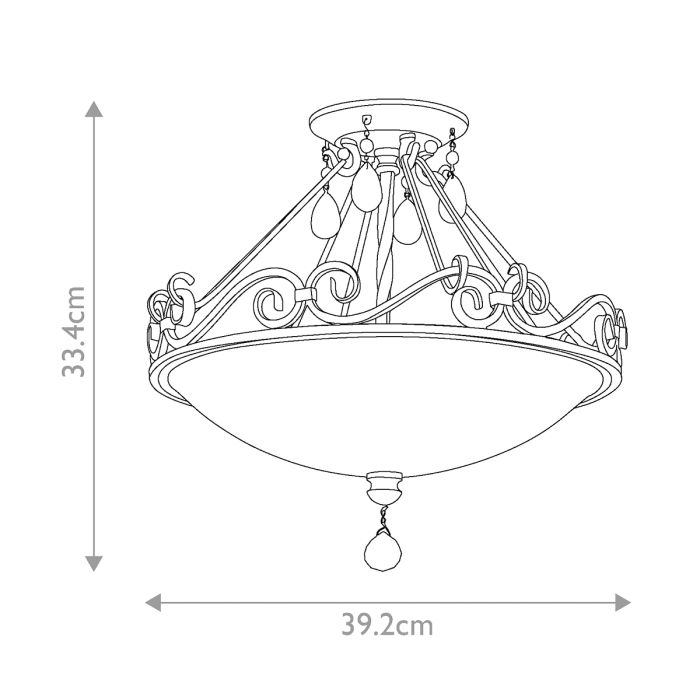 Chateau 2 Light Semi-Flush Light - Mocha Bronze