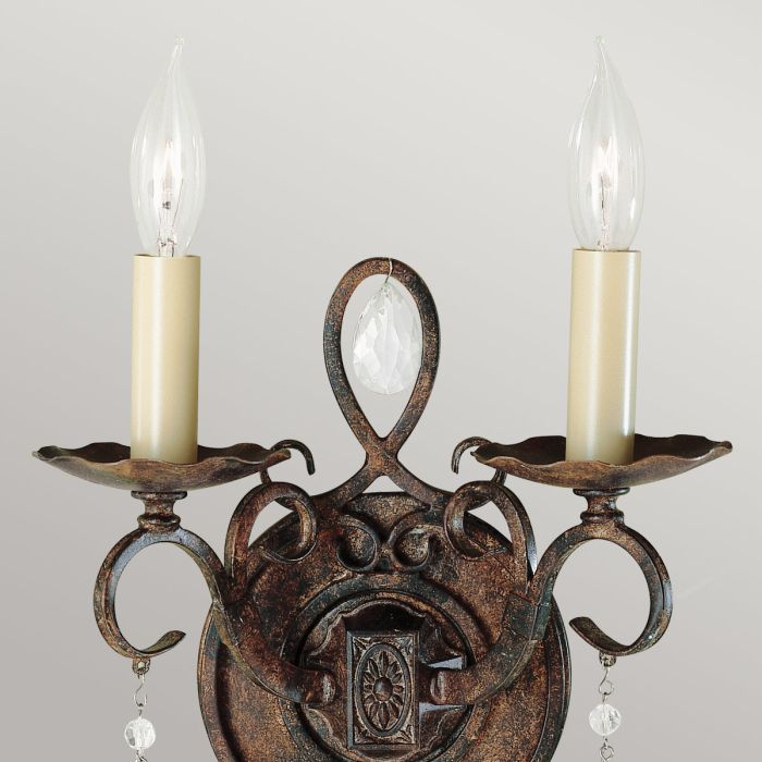 Chateau 2 Light Wall Light - Mocha Bronze