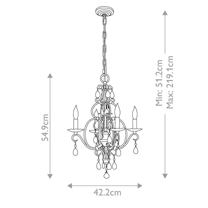 Chateau 4 Light Chandelier - Mocha Bronze