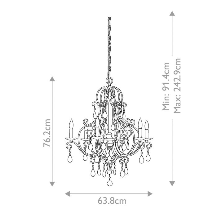 Chateau 6 Light Chandelier - Mocha Bronze