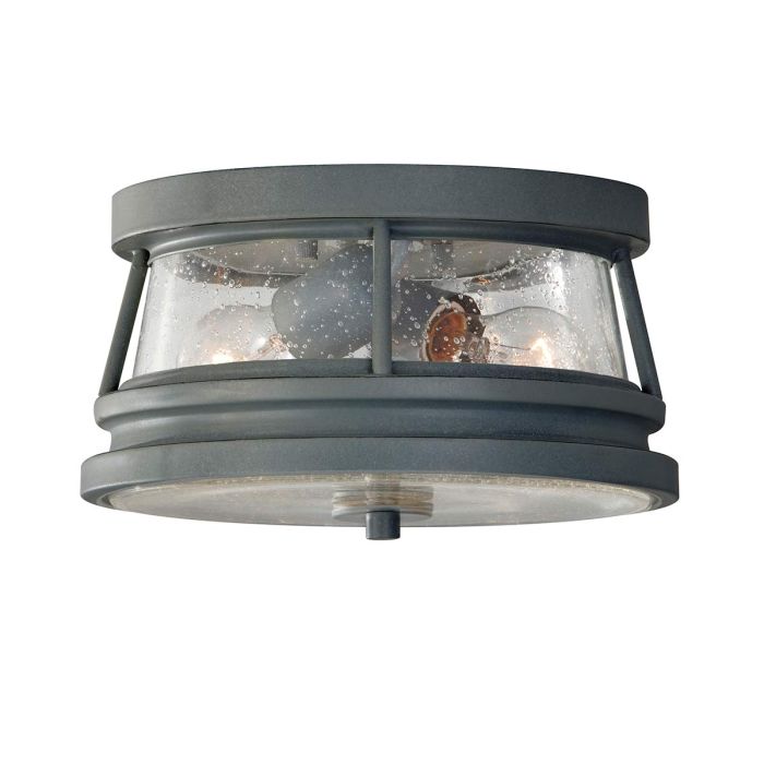 Chelsea Harbor 2 Light Flush Lantern - Storm Cloud