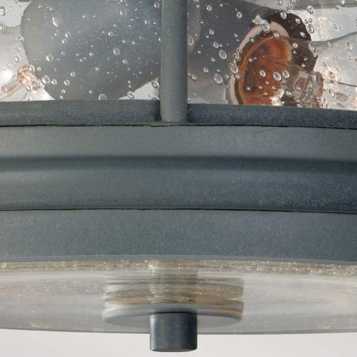 Chelsea Harbor 2 Light Flush Lantern - Storm Cloud