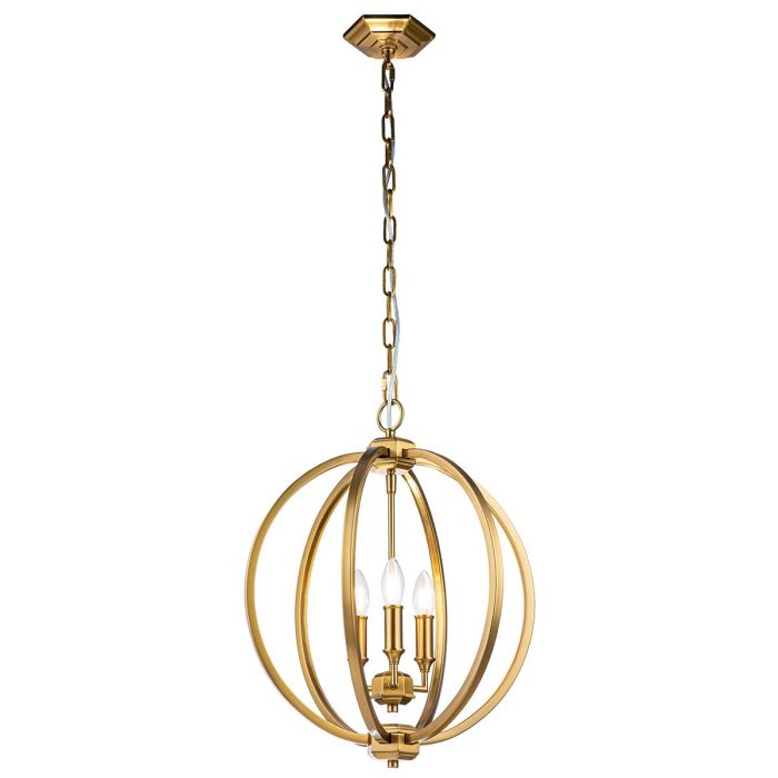Corinne 3 Light Medium Pendant - Burnished Brass