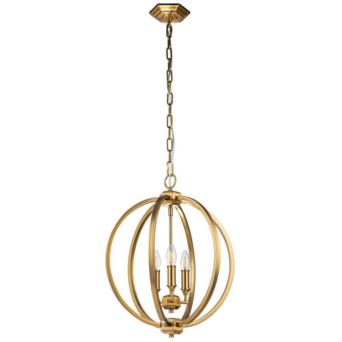 Corinne 3 Light Medium Pendant - Burnished Brass