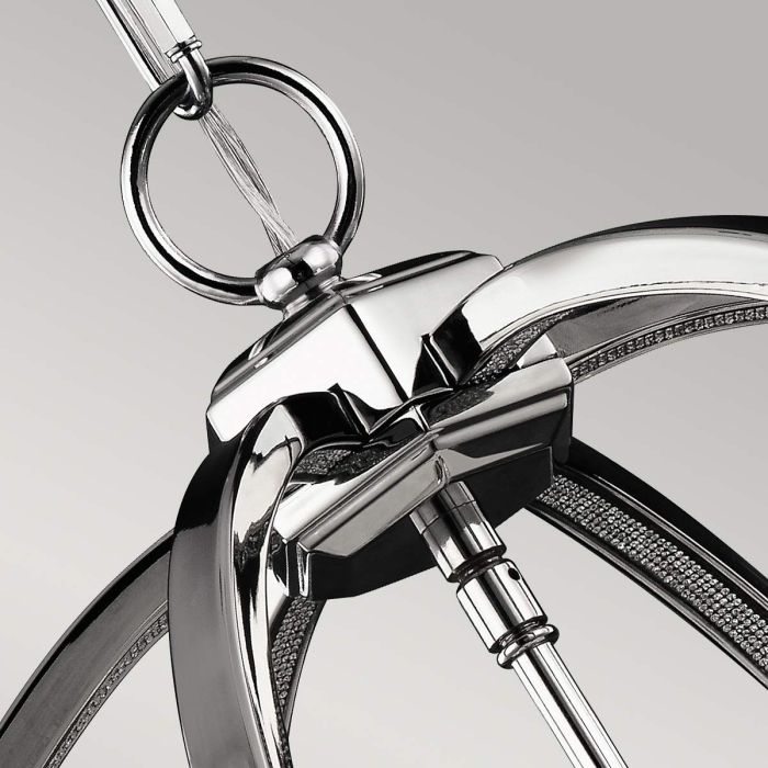 Corinne 3 Light Medium Pendant - Polished Nickel, Crystals