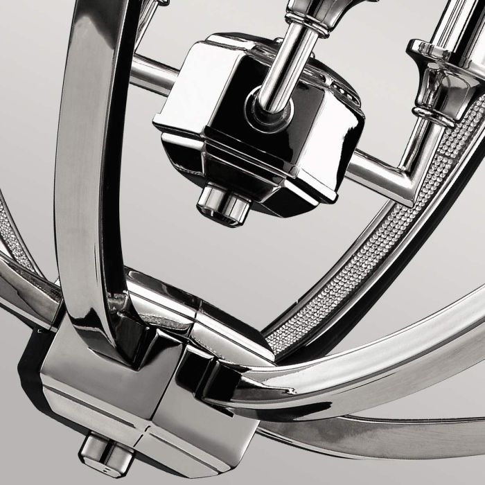 Corinne 3 Light Medium Pendant - Polished Nickel, Crystals