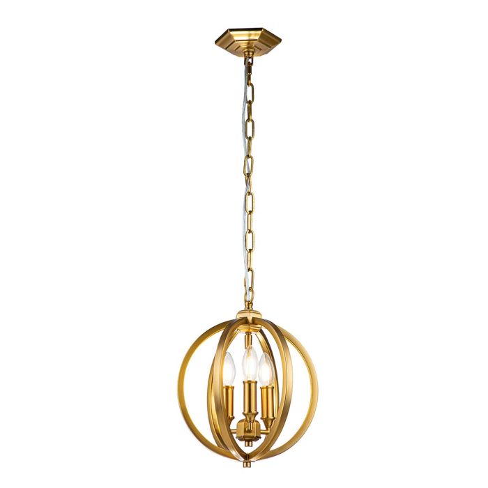 Corinne 3 Light Small Pendant - Burnished Brass