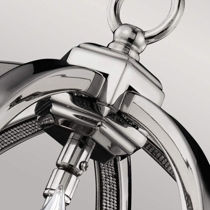 Corinne 3 Light Small Pendant - Polished Nickel, Crystals