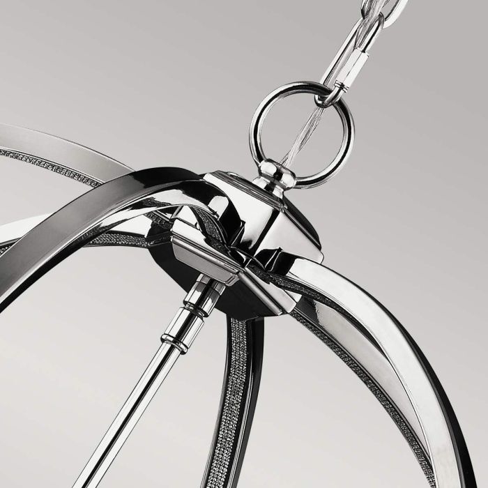 Corinne 6 Light Pendant - Polished Nickel, Crystals