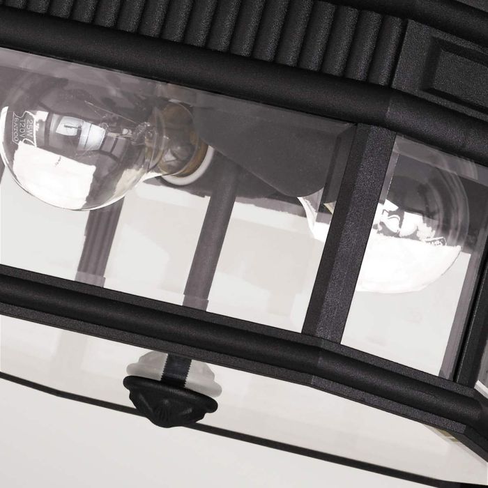 Cotswold Lane 2 Light Flush Ceiling Mount - Black