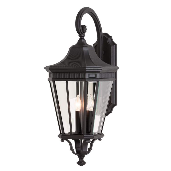 Cotswold Lane 3 Light Large Wall Lantern - Black