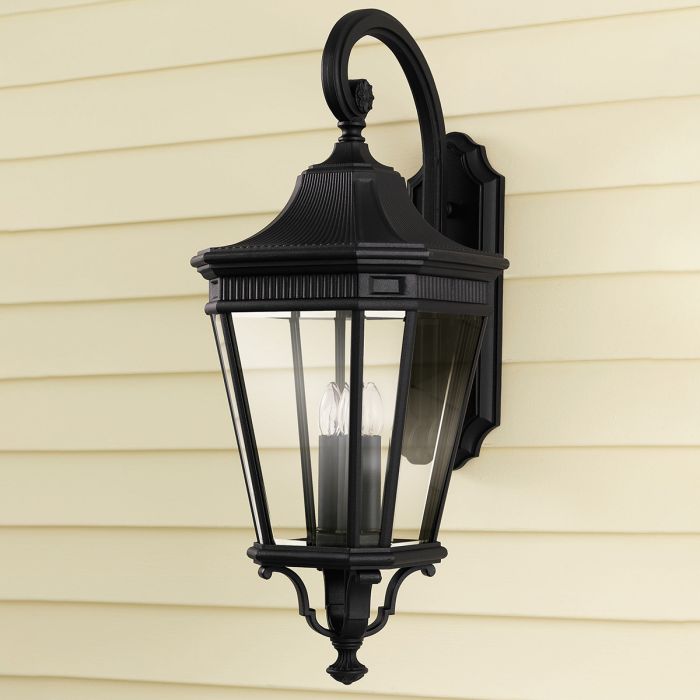 Cotswold Lane 3 Light Large Wall Lantern - Black