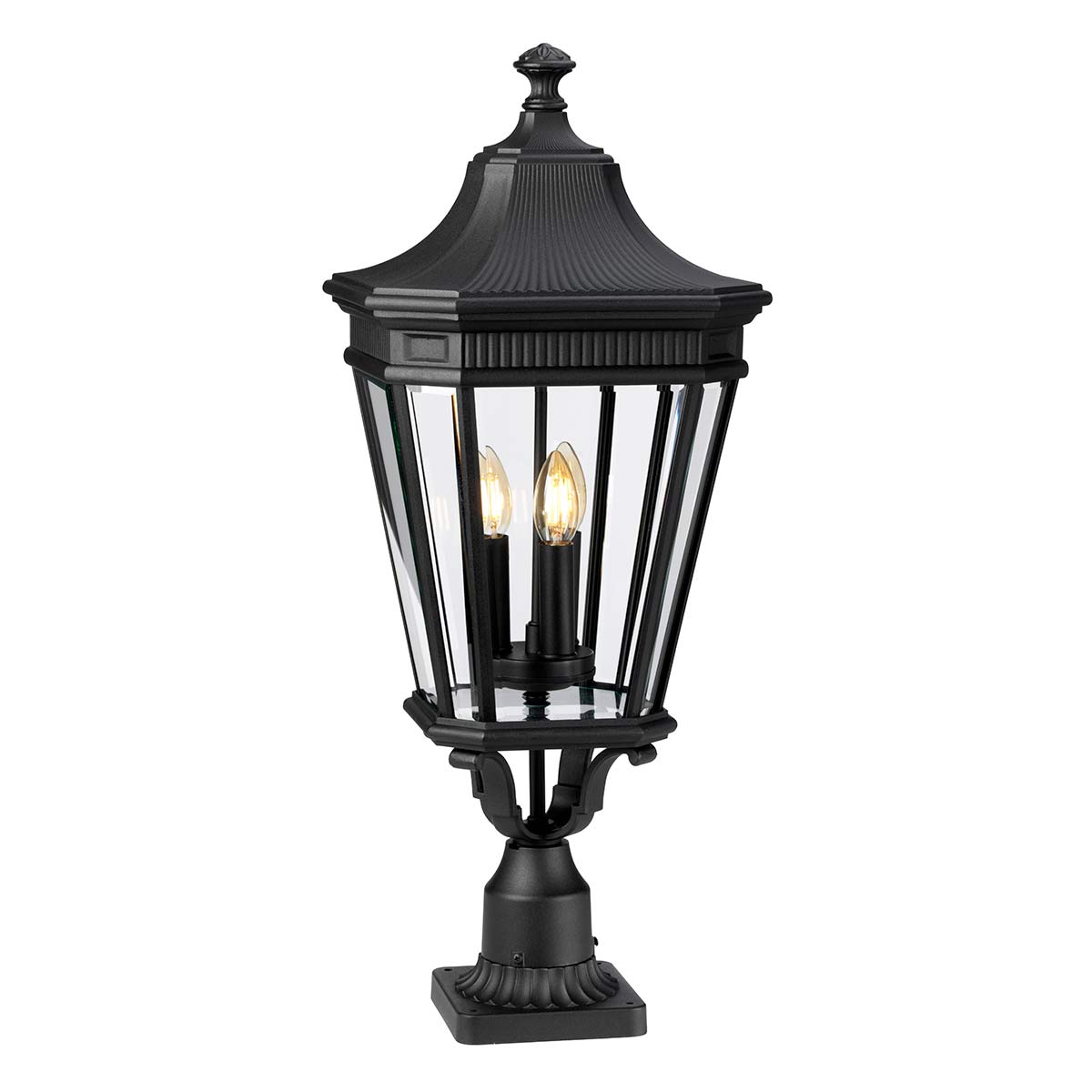 Cotswold Lane 3 Light Large Pedestal – Black