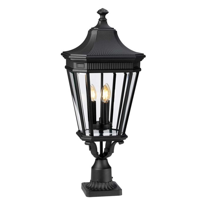 Cotswold Lane 3 Light Large Pedestal - Black