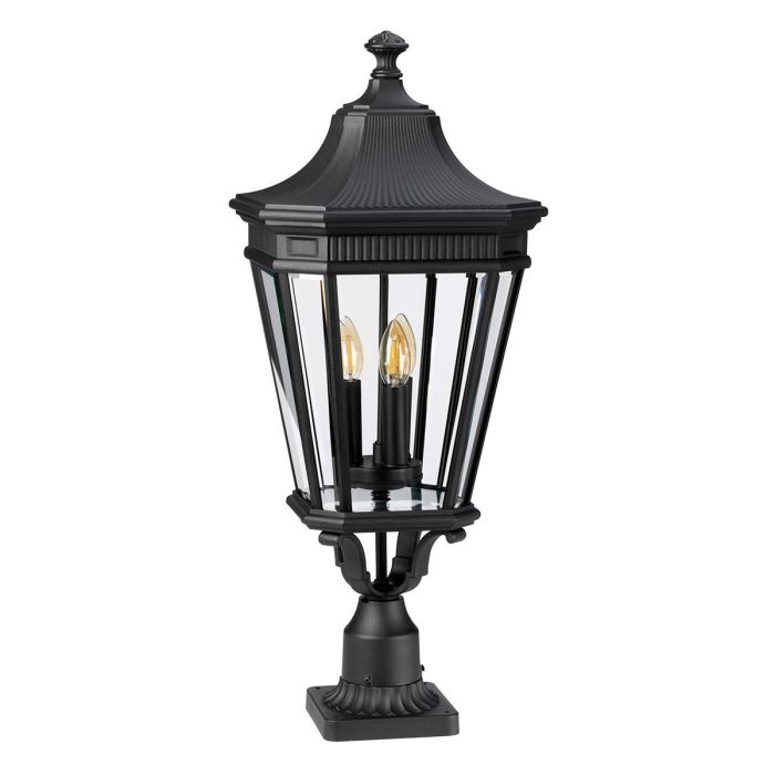 Cotswold Lane 3 Light Large Pedestal - Black