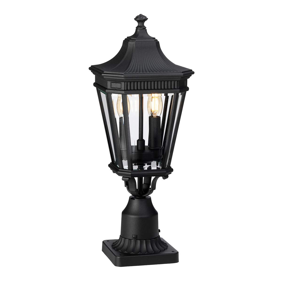 Cotswold Lane 2 Light Medium Pedestal – Black