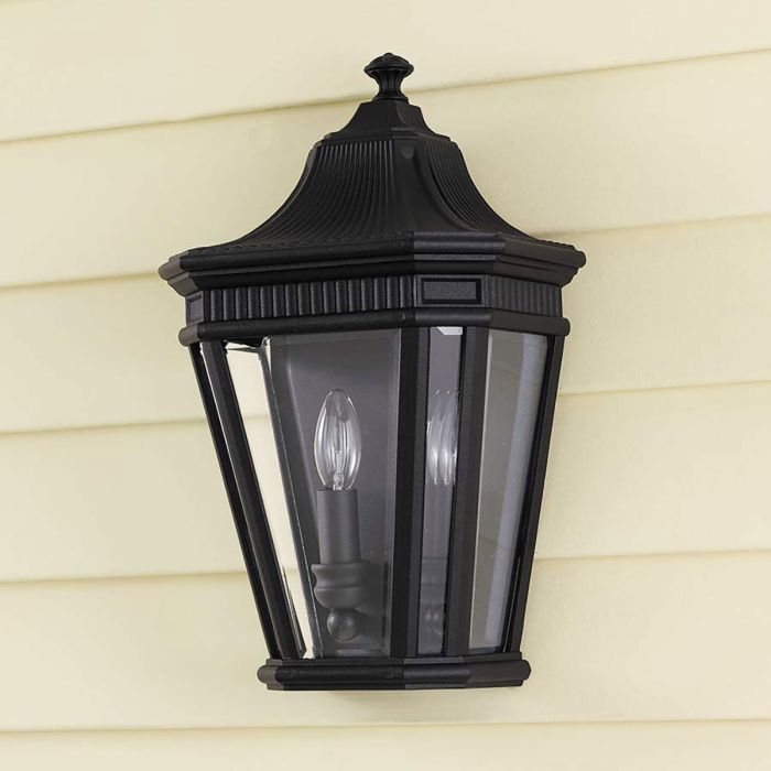 Cotswold Lane 2 Light Half Wall Lantern - Black