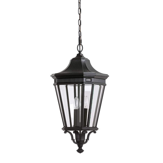 Cotswold Lane 3 Light Large Chain Lantern – Black