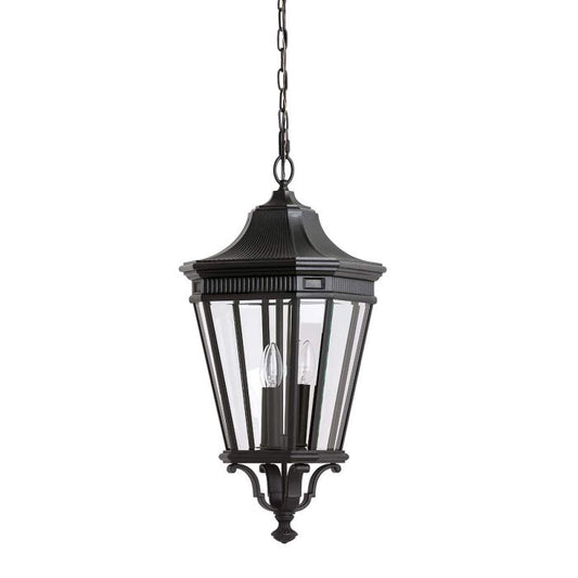 Cotswold Lane 3 Light Large Chain Lantern - Black