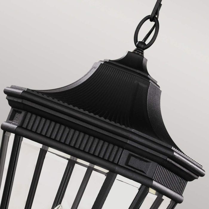 Cotswold Lane 3 Light Large Chain Lantern - Black