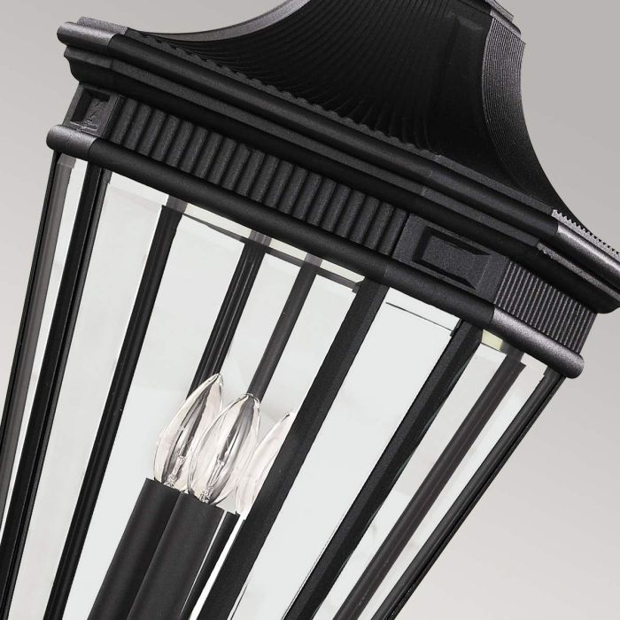 Cotswold Lane 3 Light Large Chain Lantern - Black