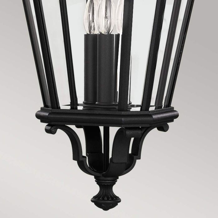 Cotswold Lane 3 Light Large Chain Lantern - Black