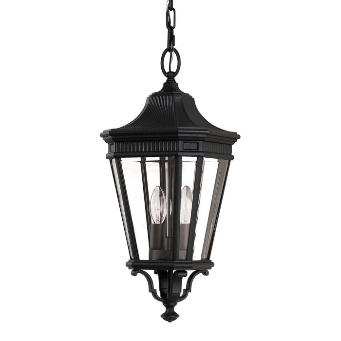 Cotswold Lane 2 Light Medium Chain Lantern - Black