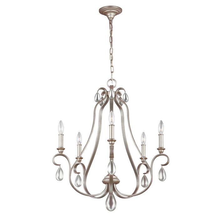 DeWitt 5 Light Chandelier - Sunrise Silver