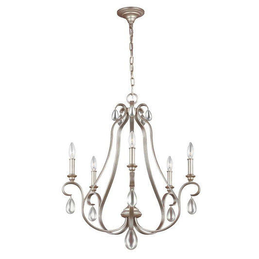 DeWitt 5 Light Chandelier - Sunrise Silver