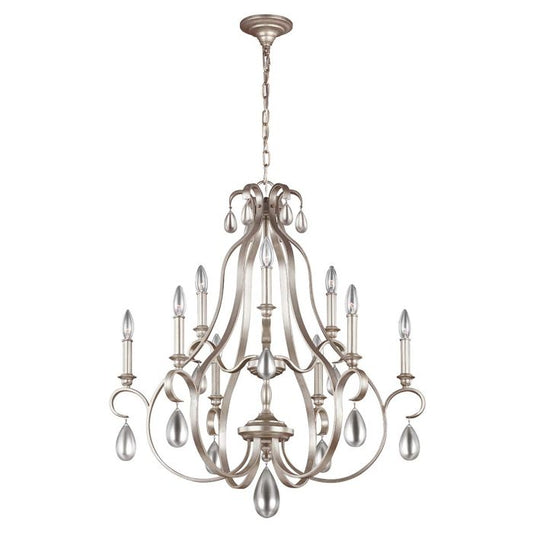 DeWitt 9 Light Chandelier - Sunrise Silver