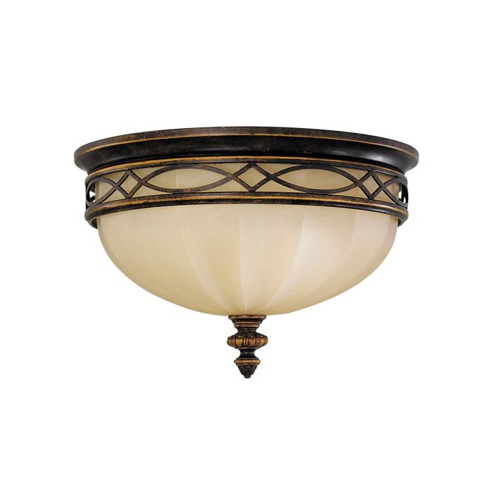Drawing Room 3 Light Flush - Walnut