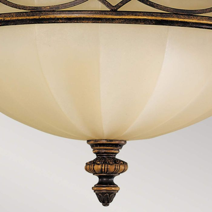 Drawing Room 3 Light Flush - Walnut