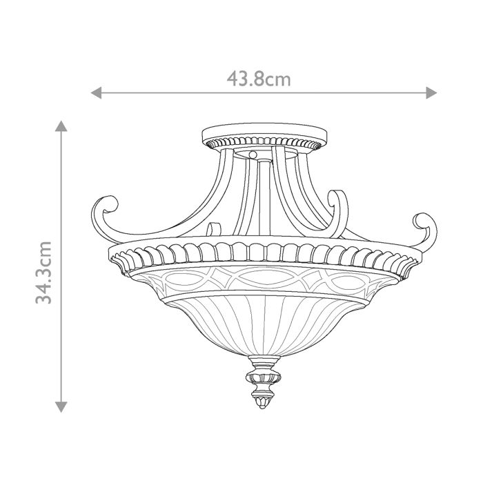 Drawing Room 2 Light Flush - Walnut