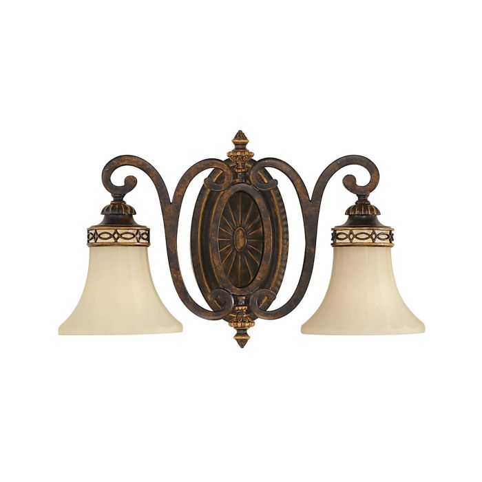 Drawing Room 2 Light Wall Light - Walnut with traditional Edwardian style